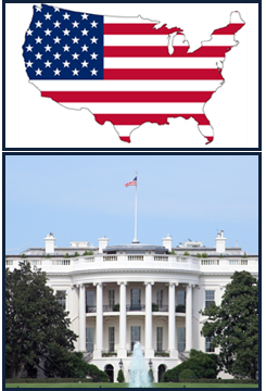 US Map With Flag, The White House